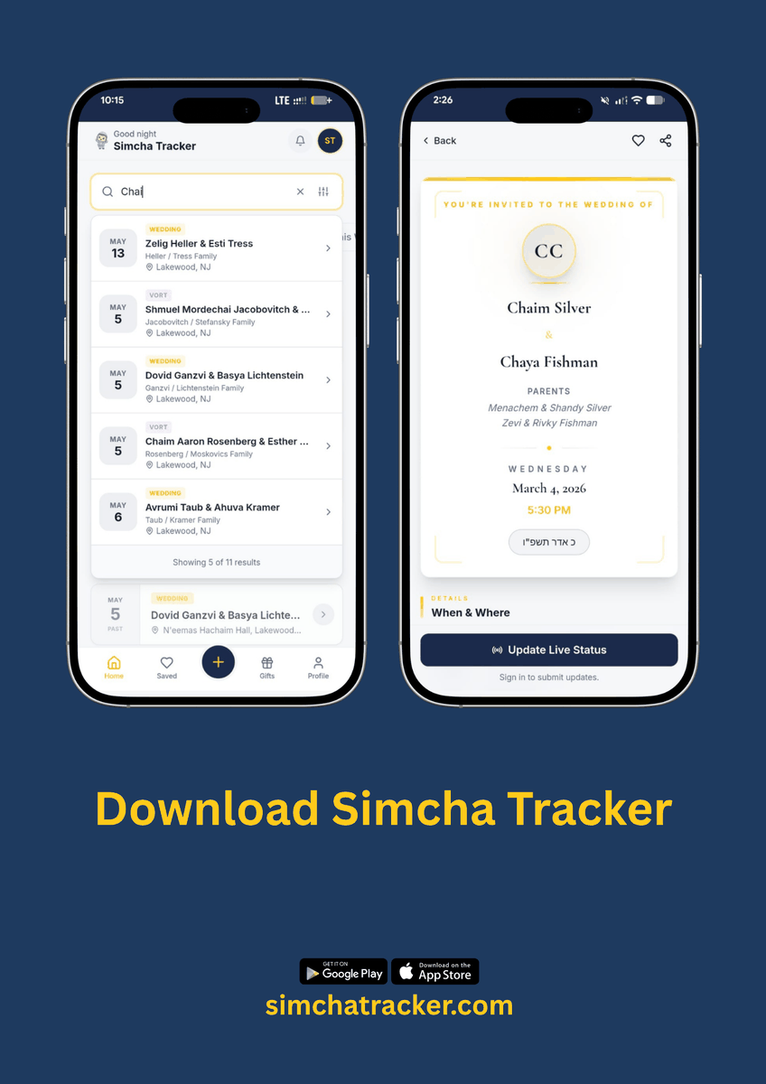 Get the Simcha Tracker App | Simcha Tracker